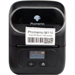 INF Imprimante d'étiquettes thermique Bluetooth portable pour codes-barres, prix et bijoux - 203dpi, 20-50mm, 1200mAh, Le noir