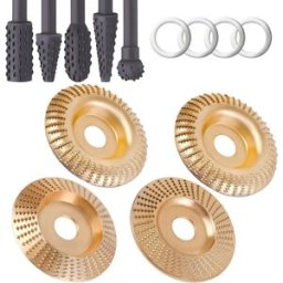 INF Ensemble de disques de ponçage 100-22 pour meuleuse d'angle - Plat, Chanfrein, Arc, Arc, Tige ronde, Bois dur, 5 pièces,