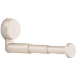 INF Support télescopique à ventouse - Porte-vêtements amélioré en ABS, sans perçage, rangement extensible gain de place blanc cassé