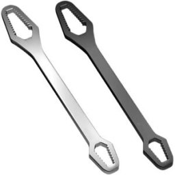 INF Clé à tête double 3.5mm d'épaisseur 2 pièces – Mini clé réglable 3-8/8-17 noire et argent auto-serrante
