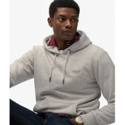 Superdry Homme Sweat à Capuche Logo Essential Grey Taille: Xxxl