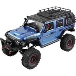 WL Toy bleu métal brushed 1:10 Auto RC électrique Crawler 4 roues motrices (4WD) prêt à fonctionner (RtR) 2,4 GHz avec accu et chargeur