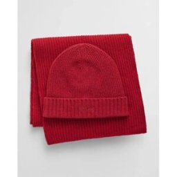 Gant Écharpe Set Script Graphic Cherry Red OS Femme