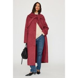 Manteau écharpe en mélange de laine pied-de-poule By Anthropologie en Pink taille: Uk 8