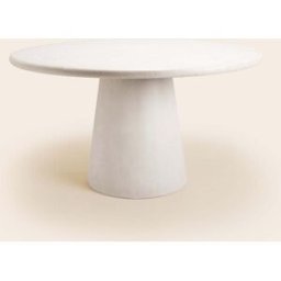 MADURA Table À Manger Eliz Blanc minéral - BLANC Ø140xH77 cm
