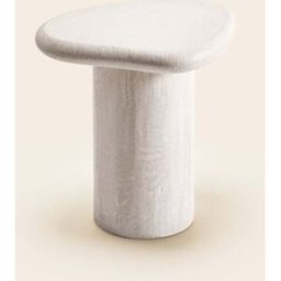 MADURA Table D'Appoint Myrko Blanc minéral - BLANC 52x68xH41 cm