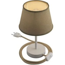 Creative Cables Lampe De Table Alzaluce Imperio Avec Abat-jour 15 Cm Matte White / Brown One Size