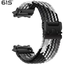 INF Bracelet en nylon élastique tressé avec boucle parachute compatible avec Amazfit T-Rex 3 Noir + Gris
