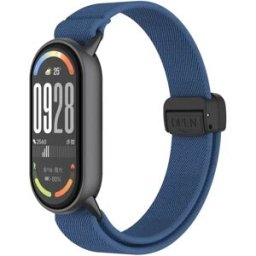 INF Bracelet Tressé Élastique avec Fermoir Magnétique et Embouts Métalliques compatible with Xiaomi 10/9/8 - Gris Bleu