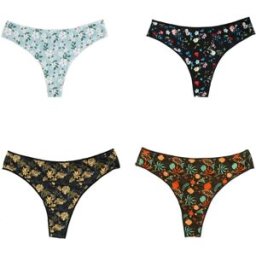 INF Lot de 4 strings sans couture respirants, taille basse T-back, effet rehausseur, multicolore polyester+coton M