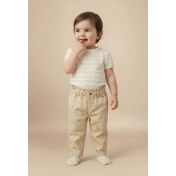 BOUT'CHOU Pantalon taille élastique brodé en coton BIO GOTS 9 mois