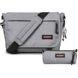 Eastpak Set Sac Bandoulière et Trousse Delegate+ & Benchmark Housse PC 17", Résistant à l'eau Sunday Grey OS unisex