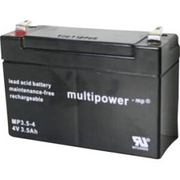 Batterie au plomb 4 V 3.5 Ah multipower MP3,5-4 plomb (AGM) (l x H x P) 90 x 65 x 34 mm cosses plates 4,8 mm sans entretien, auto-décharge réduite