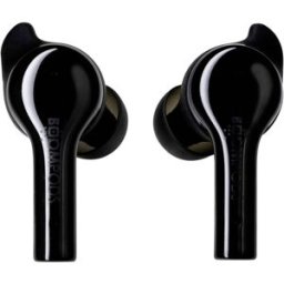 Boompods Bassline GO Écouteurs intra-auriculaires Bluetooth noir micro-casque, volume réglable, résistant à la sueur, commande tactile