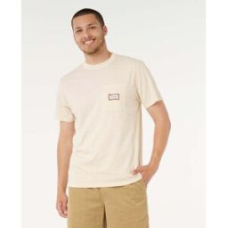 Rip Curl T-shirt badge Mod Cali Blanc Vintage 2XL Male