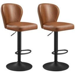 VASAGLE Collection EKHO - 2 tabourets de bar pivotant à 360° avec dossier