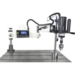 Bras de taraudage / perçage électrique ø 12 / M12 écran tactile servo 0,6 kW 230V portée effective 1100 mm + 6 douilles MW-Tech EDTA1211