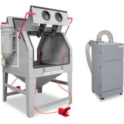 Cabine de sablage 1200 L pro double poste de travail avec aspiration cyclonique externe MW Tools CAT1200FC