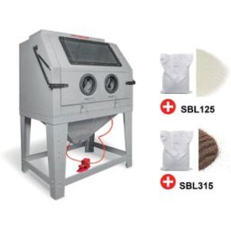 PACK Cabine de sablage professionnelle 990 L avec 25 kg de perles de verres et 25 kg de corindon brun MW Tools CAT990SET