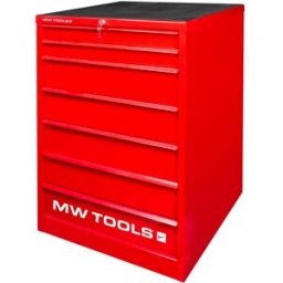 Armoire robuste à 7 tiroirs - Rouge - Capacité 50 kg par tiroir - Serrure à cylindre MW Tools DERLK7