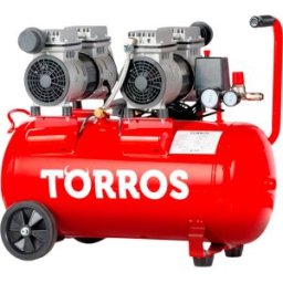 Compresseur silencieux sans huile cuve 50 L 1,5 kW / 2 Ch 280 L/min 8 bar 78 dB(A) 230 V Torros TC502810MS