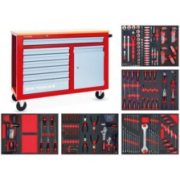 Servante d'atelier complète avec armoire STARTER 212 outils MW Tools MWE211K1