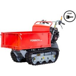 Minidumper à chenilles benne plateau basculante à ridelles 500KG 9CH 6+2R vitesses à démarrage électrique Torros MRP500H6E