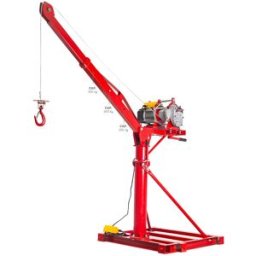 Grue de levage rotative 360° pour chantier 500kg avec treuil électrique 230V - À poser et lester MW Tools BK500