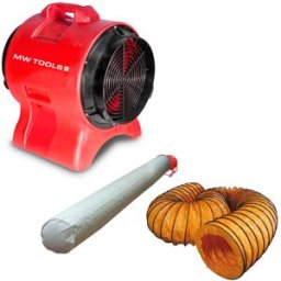 Ventilateur MV300PP avec tuyau et sac filtrant MW Tools MV300PPSET