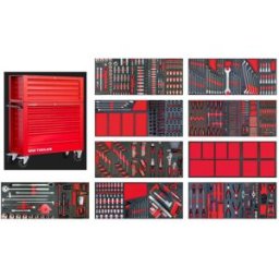 Servante d'atelier complète large avec coffre XXL 729 outils MW Tools MWE799G33