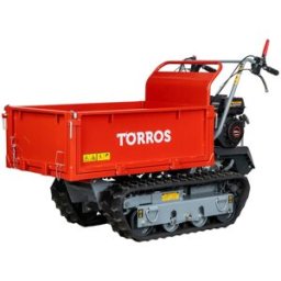 Mini dumper à chenilles 600 kg avec benne basculante plate 6,5 CV 3 vitesses avant +1 vitesse arrière Torros MRP600H