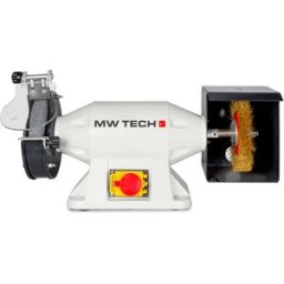 Touret à meuler brosse dia. 200 mm 2950 rpm 900 W 230V arbre 32 mm y compris meule et brosse MW-Tech ME20W 230V