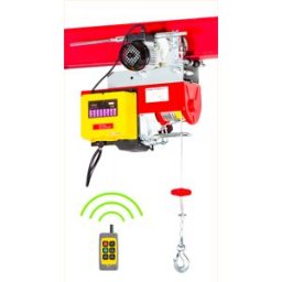 Palan électrique à câble 200/400kg 12/6m 1 kW 230 V avec chariot motorisé télécommande SANS fil MW Tools TH200-R