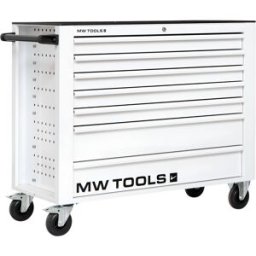 Servante d'atelier 7 tiroirs blanche extra large 1135 mm avec verrouillage intégré dans la poignée roues ø125 mm MW Tools GW307W