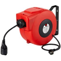 Enrouleur de câble 20 m 3G 2,5 mm² 230V Polypropylène avec enrouleur automatique et support mural pivotant MW Tools HAE32520N