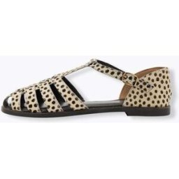 Promod Sandalettes en cuir Femme Imprimé noir 41