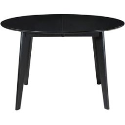 Miliboo Table à manger design extensible ronde noire L120-150 cm LEENA