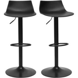 Miliboo Tabourets de bar réglables design noirs (lot de 2) KELLY