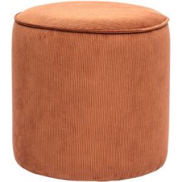 Miliboo Pouf rond en velours côtelé terre brûlée D40 cm PAUL