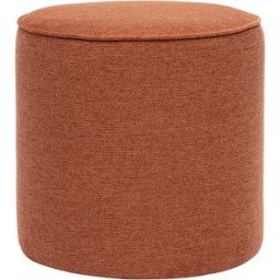 Miliboo Pouf rond en tissu effet velours texturé terre brûlée D40 cm PAUL