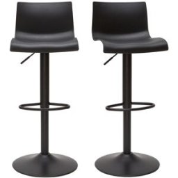 Miliboo Tabourets de bar réglables design en métal noir (lot de 2) ONA