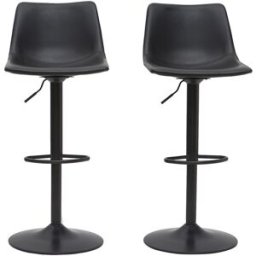 Miliboo Tabourets de bar vintage réglables pivotants noirs (lot de 2) NEW ROCK