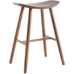 Miliboo Tabouret de bar design noyer H65 cm DEMORY