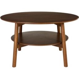 Miliboo Table basse ronde en bois foncé D80 cm MALVA