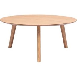 Miliboo Table basse ronde scandinave bois clair chêne D90 cm ORKAD