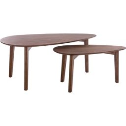 Miliboo Tables basses gigognes scandinaves bois foncé noyer (lot de 2) ARTIK