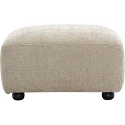 Miliboo Pouf repose pieds en tissu effet velours texturé beige JOYA