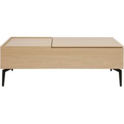 Miliboo Table basse relevable rectangulaire bois clair finition chêne et métal noir L103 cm SEDA