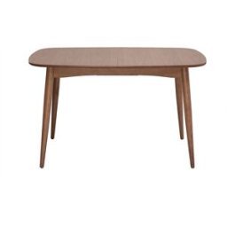 Miliboo Table rectangulaire extensible avec rallonges intégrées en bois foncé noyer L130-160 cm HELMA
