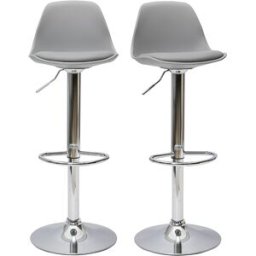 Miliboo Tabourets de bar design gris clair (lot de 2) STEEVY
